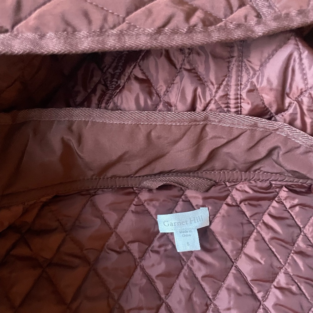 Garnet Hill Quilted Burgundy Hooded Coat - Picture 4 of 5